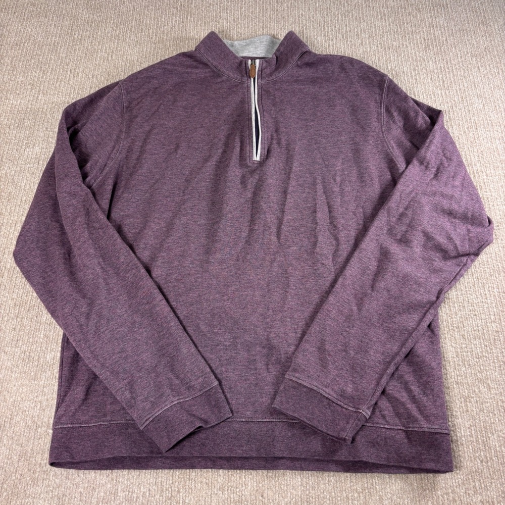 Johnnie-O Royal Plum Sully Performance Quarter Zip Men's Size Large EUC - Picture 1 of 6